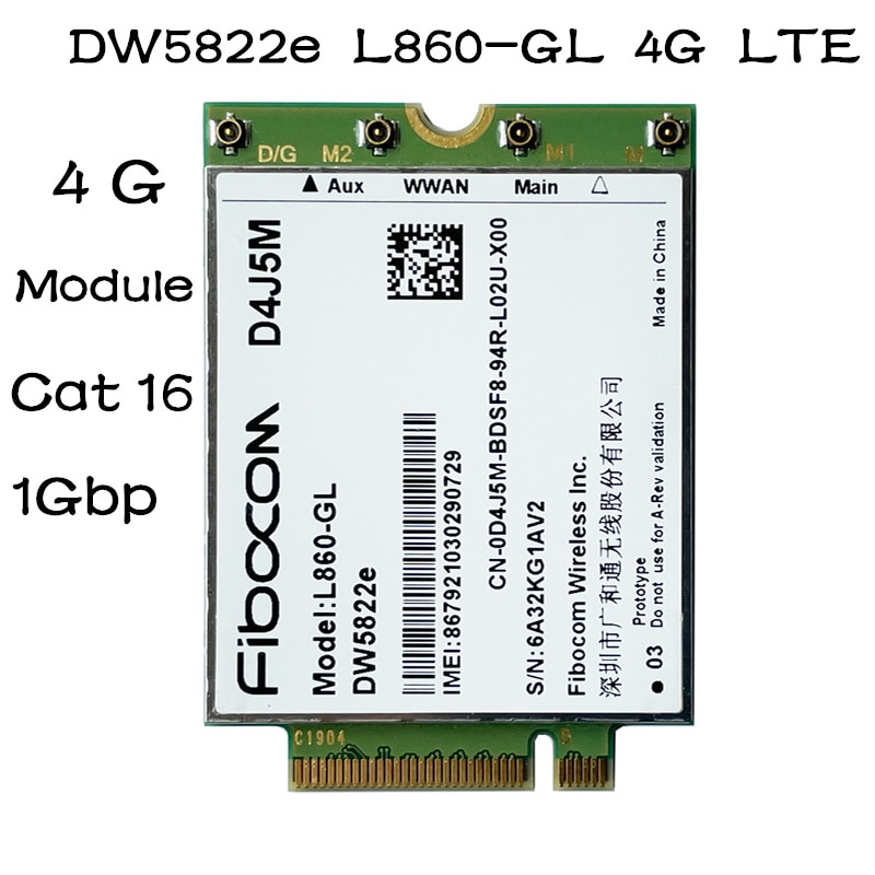 WDXUN DW5822e L860-GL D4J5M 4G , 1Gbps Cat16 4G..